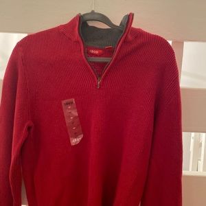 Izod red zip up sweater